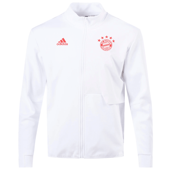 adidas Bayern Munich Anthem Jacket 23/24 (White/Red) | SoccerWearhouse