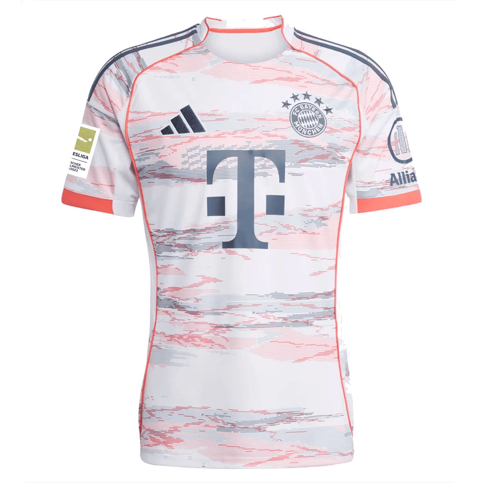 adidas Bayern Munich Away Jersey w/ Bundesliga Champion Patch 25/26 (White/Red) | SoccerWearhouse