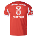 adidas Bayern Munich Goretzka Home Jersey w/ Champions League Patches 25/26 (Red)