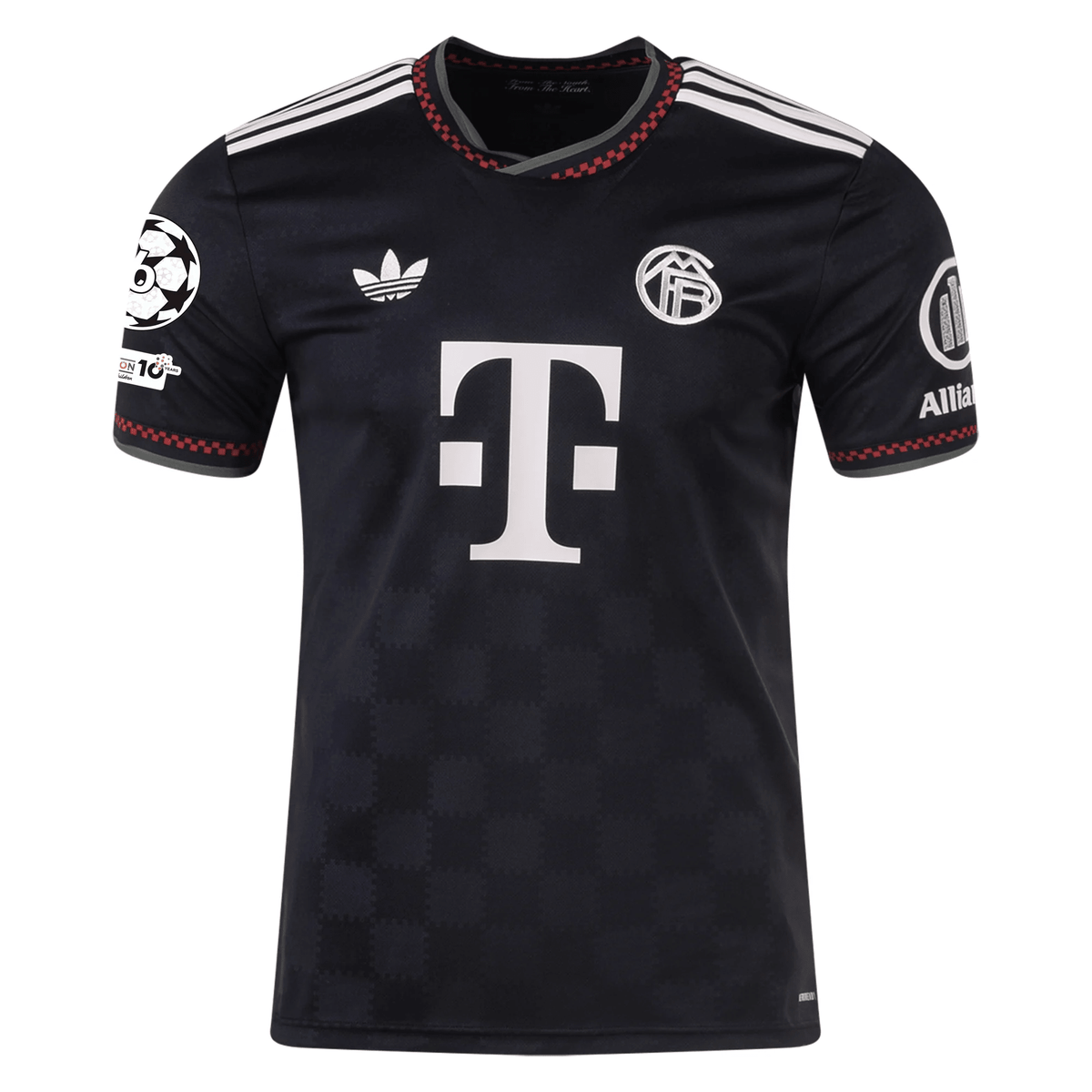 adidas Bayern Munich Jamal Musiala Third Jersey w/ Champions League Patches 25/26 (Black/Olive Green) | SoccerWearhouse