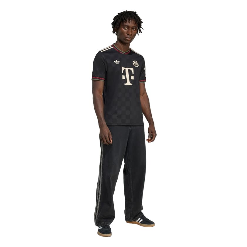 adidas Bayern Munich Jamal Musiala Third Jersey w/ Champions League Patches 25/26 (Black/Olive Green) | SoccerWearhouse
