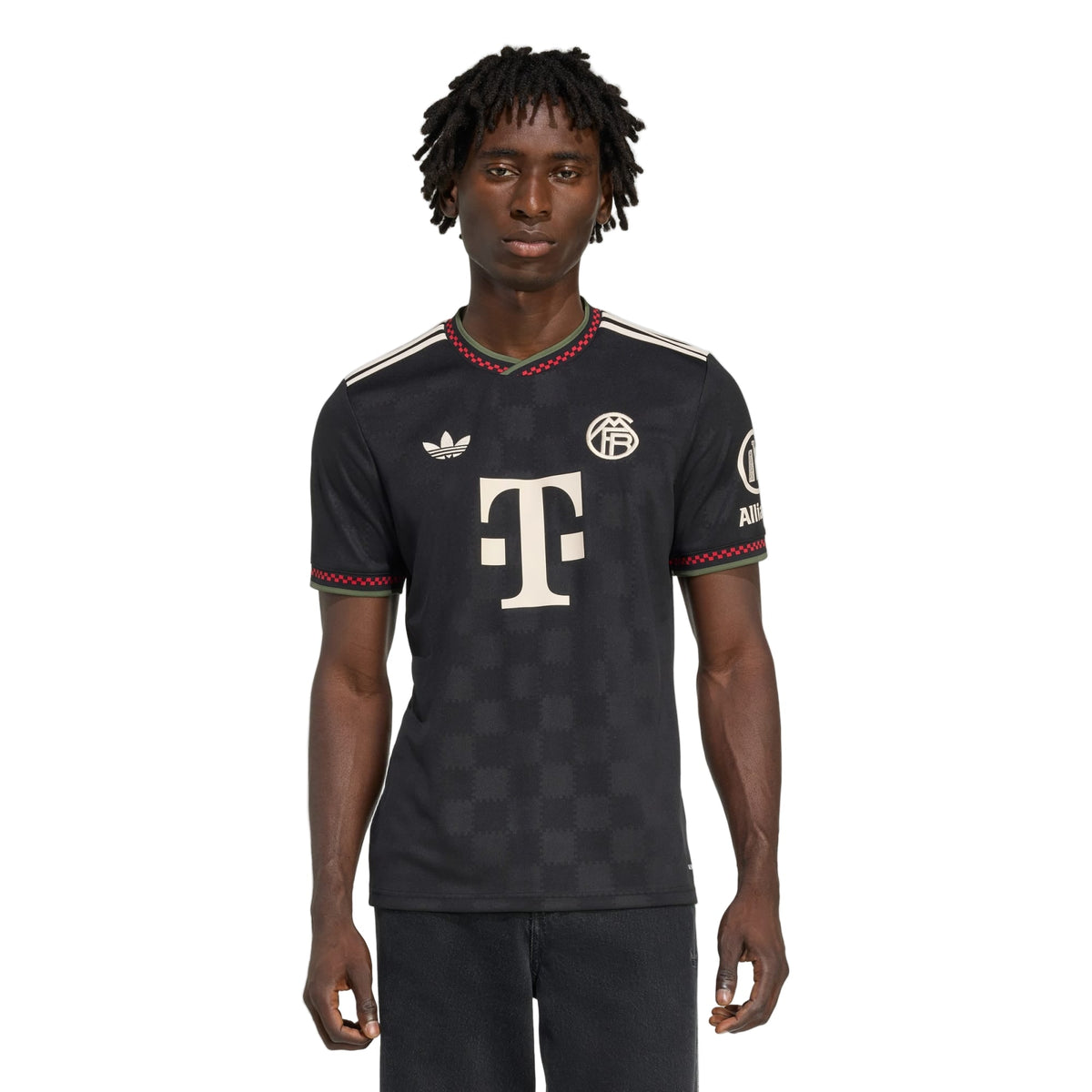 adidas Bayern Munich Jamal Musiala Third Jersey w/ Champions League Patches 25/26 (Black/Olive Green) | SoccerWearhouse