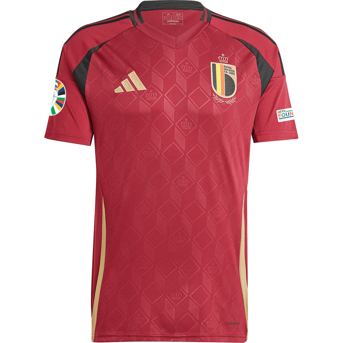 adidas Belgium Home Jersey w/ Euro 2024 Patches 24/25 (Burgundy) | SoccerWearhouse