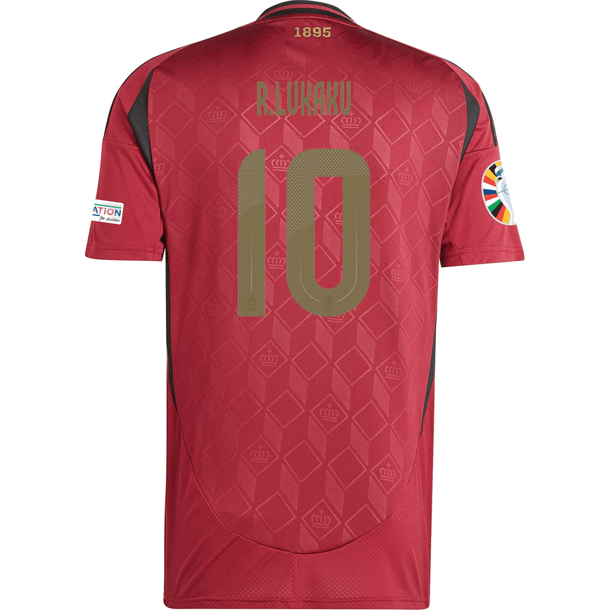 adidas Belgium Romelu Lukaku Home Jersey w/ Euro 2024 Patches 24/25 (Burgundy) | SoccerWearhouse