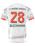 adidas Buchmann Authentic Away Jersey 25/26 w/ Sponsor + Meister Bundesliga Patch (White/Red)