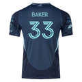 adidas C. Baker Seattle Sounders Authentic Away Jersey 25/26 w/ MLS Patches & Sponsor (Aura Ink)