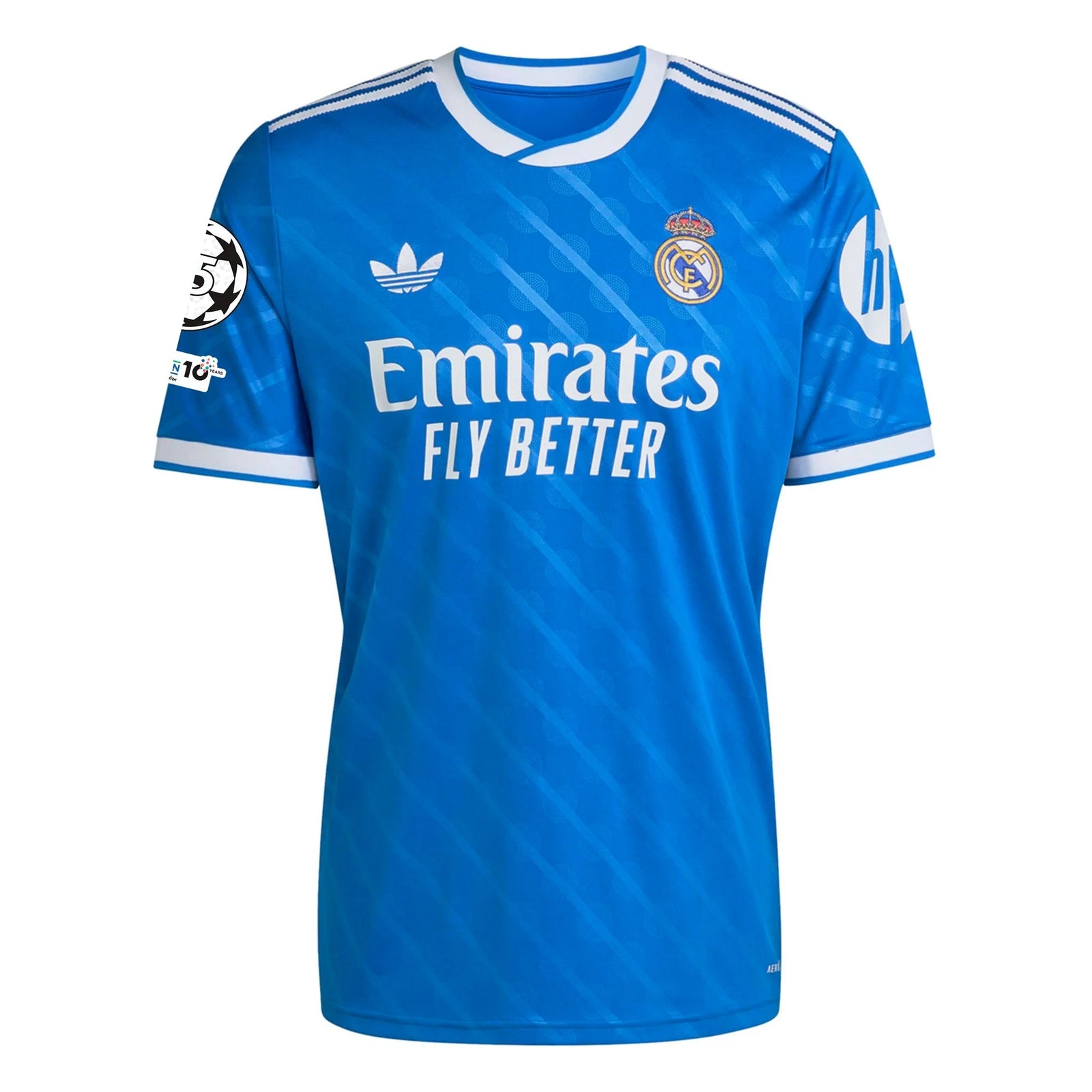 adidas Camavinga Men's Real Madrid Third Jersey 25/26 w/ Champions League Patches (Blue/White) | SoccerWearhouse