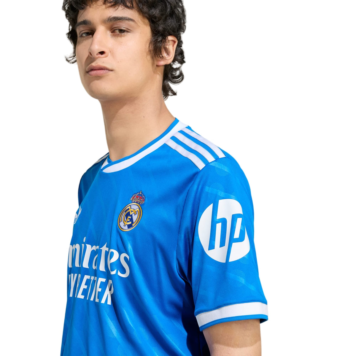 adidas Camavinga Men's Real Madrid Third Jersey 25/26 w/ Champions League Patches (Blue/White) | SoccerWearhouse
