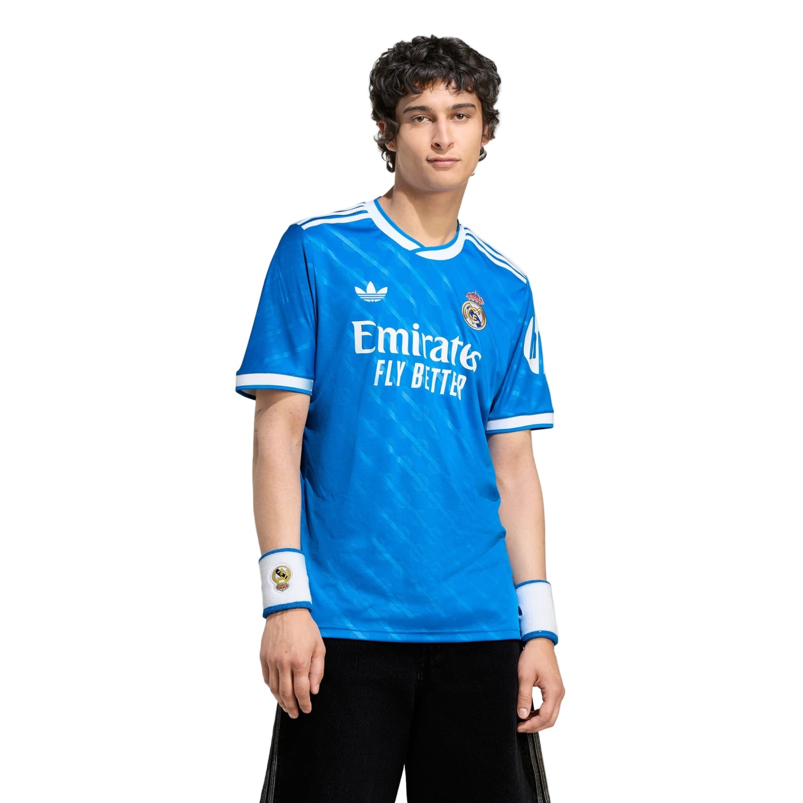 adidas Camavinga Men's Real Madrid Third Jersey 25/26 w/ Champions League Patches (Blue/White) | SoccerWearhouse