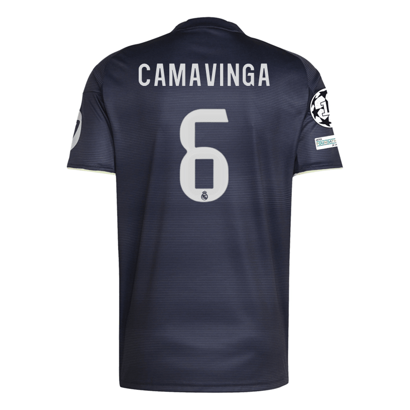 adidas Camavinga Real Madrid 25/26 Away Jersey w/ Champions League Patches (Legend Ink) | SoccerWearhouse
