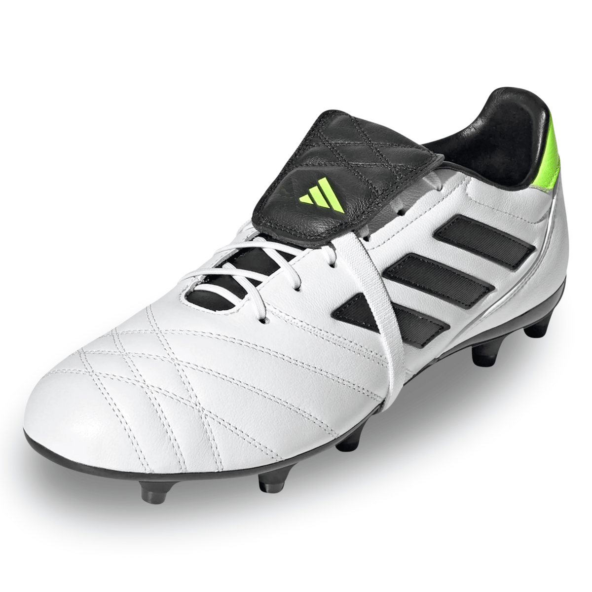 adidas Copa Gloro Firm Ground Soccer Cleats (White/Core Black/Lucid Lemon) | SoccerWearhouse