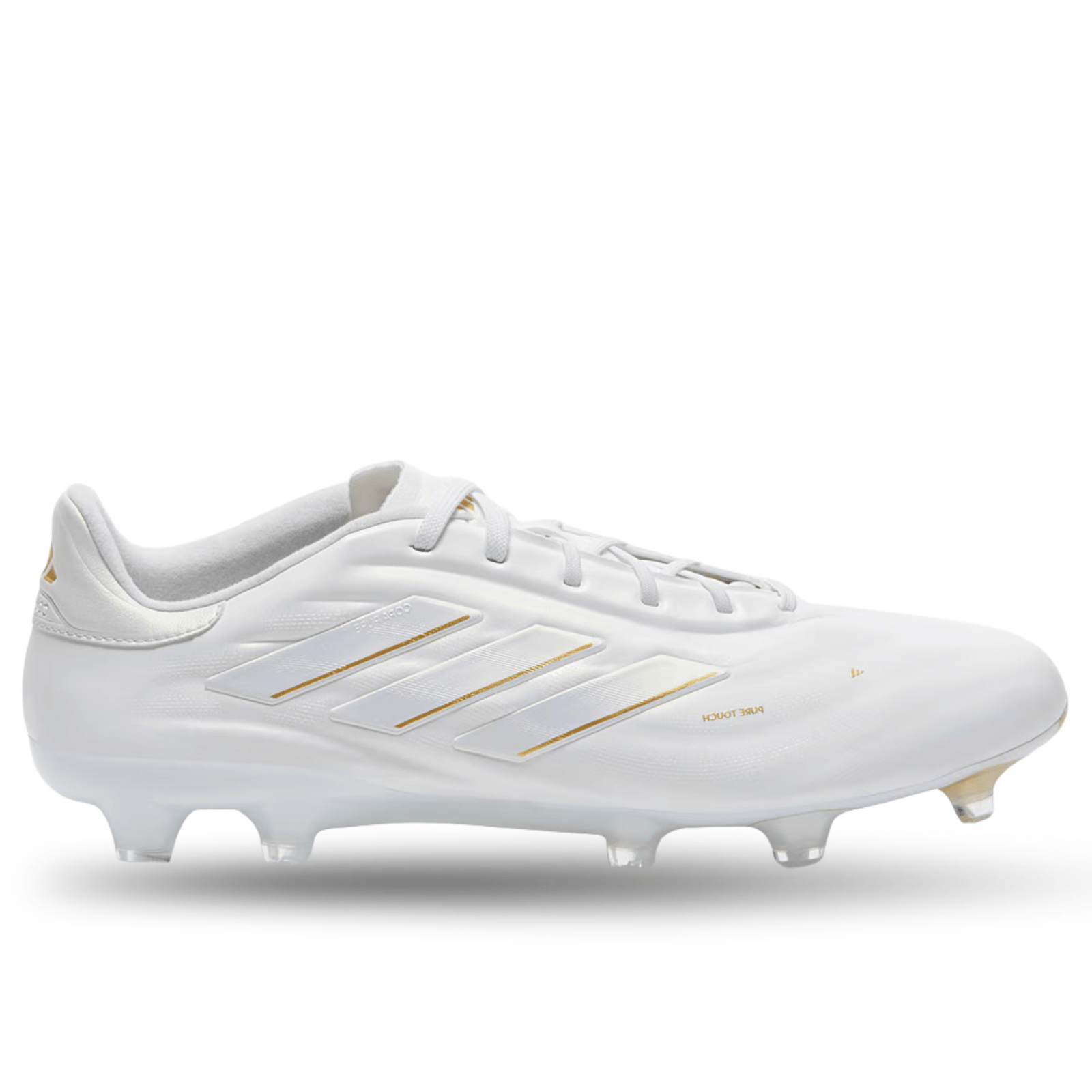 adidas Copa Pure 2 Elite FG Soccer Cleats (White/Metallic Gold) | SoccerWearhouse