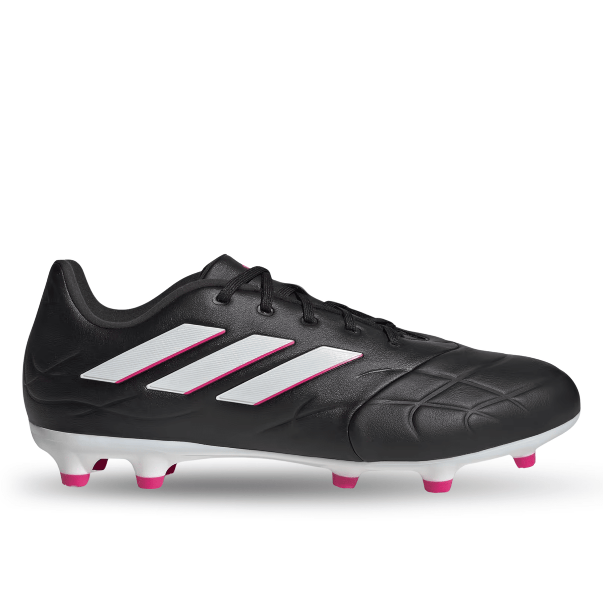 adidas Copa Pure.3 Firm Ground Soccer Cleats (Core Black/White/Pink) | SoccerWearhouse