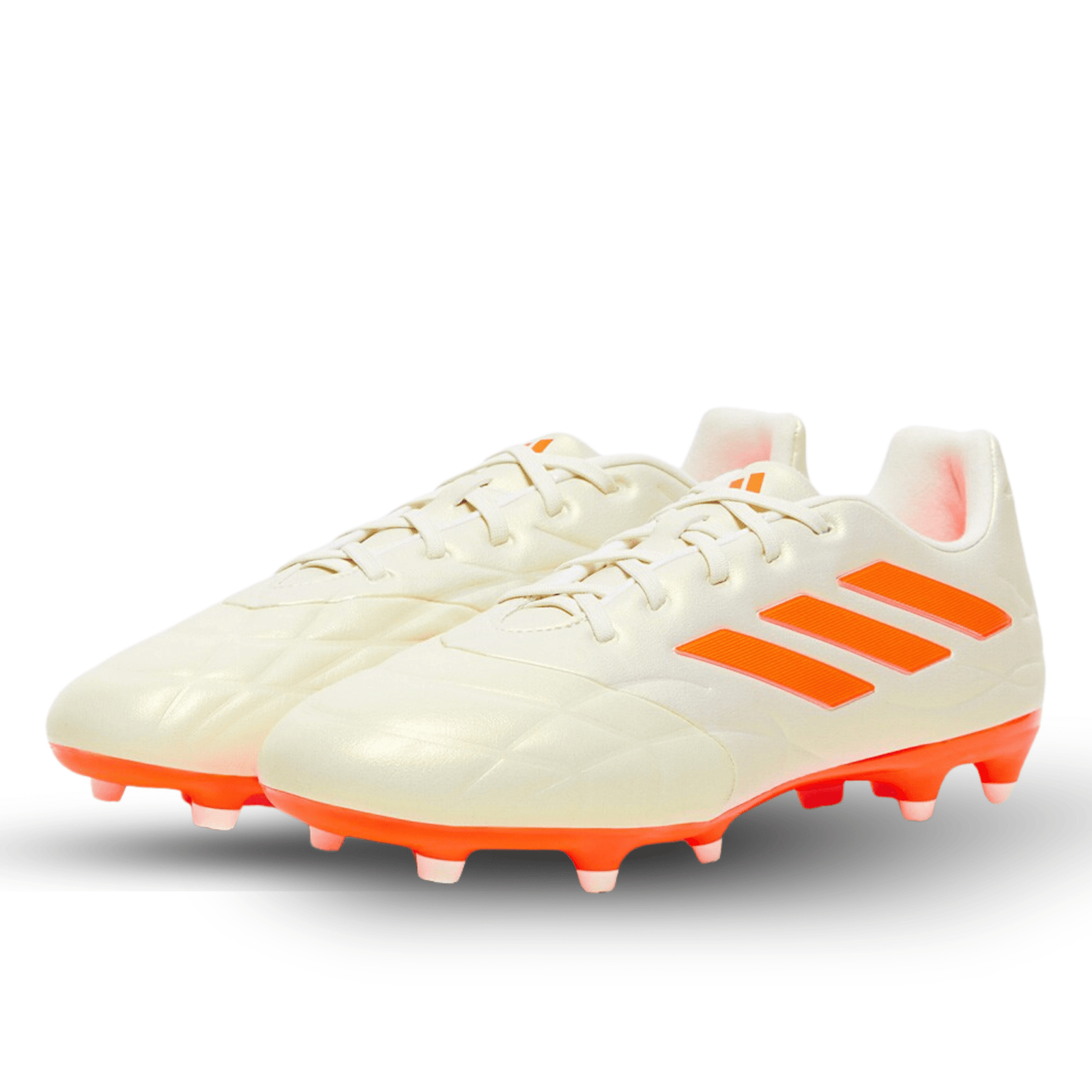 adidas Copa Pure.3 Firm Ground Soccer Cleats (Off White/Team Solar Orange) | SoccerWearhouse