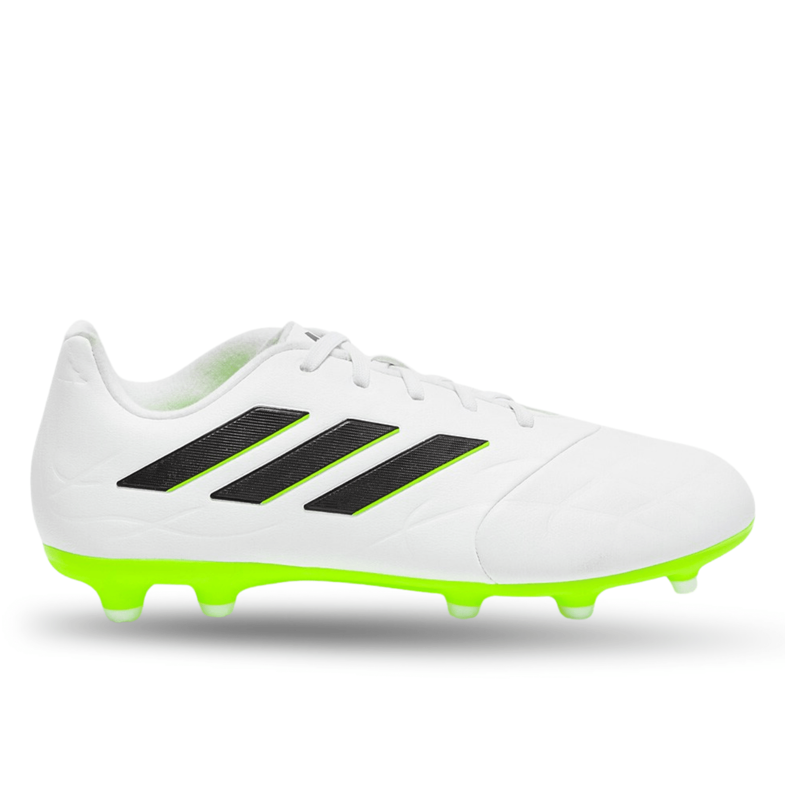 adidas Copa Pure.3 Firm Ground Soccer Cleats (White/Lucid Lemon) | SoccerWearhouse