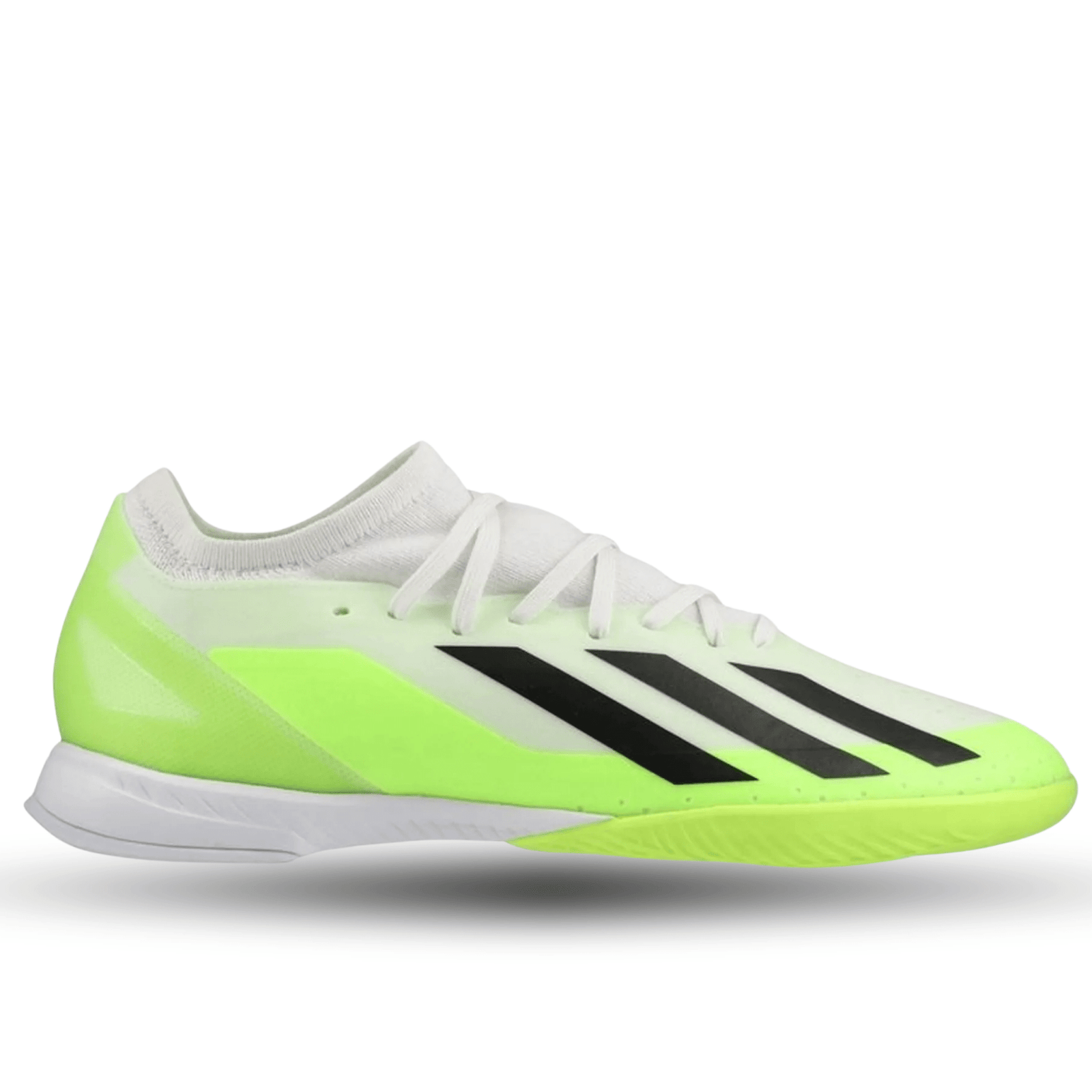 adidas Crazyfast.3 Indoor Shoes (White/Lucid Lemon) | SoccerWearhouse