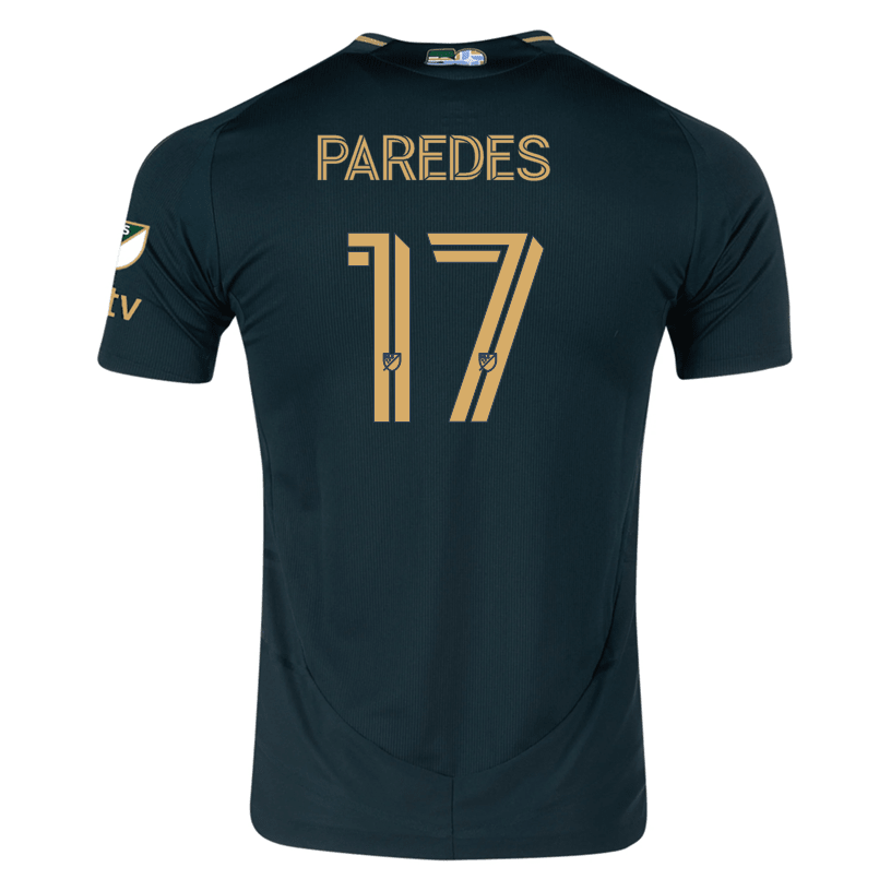 adidas Cristhian Paredes Portland Timbers Authentic Home Jersey w/ MLS &amp; Apple Patch 25/26 (Green/Gold) | SoccerWearhouse