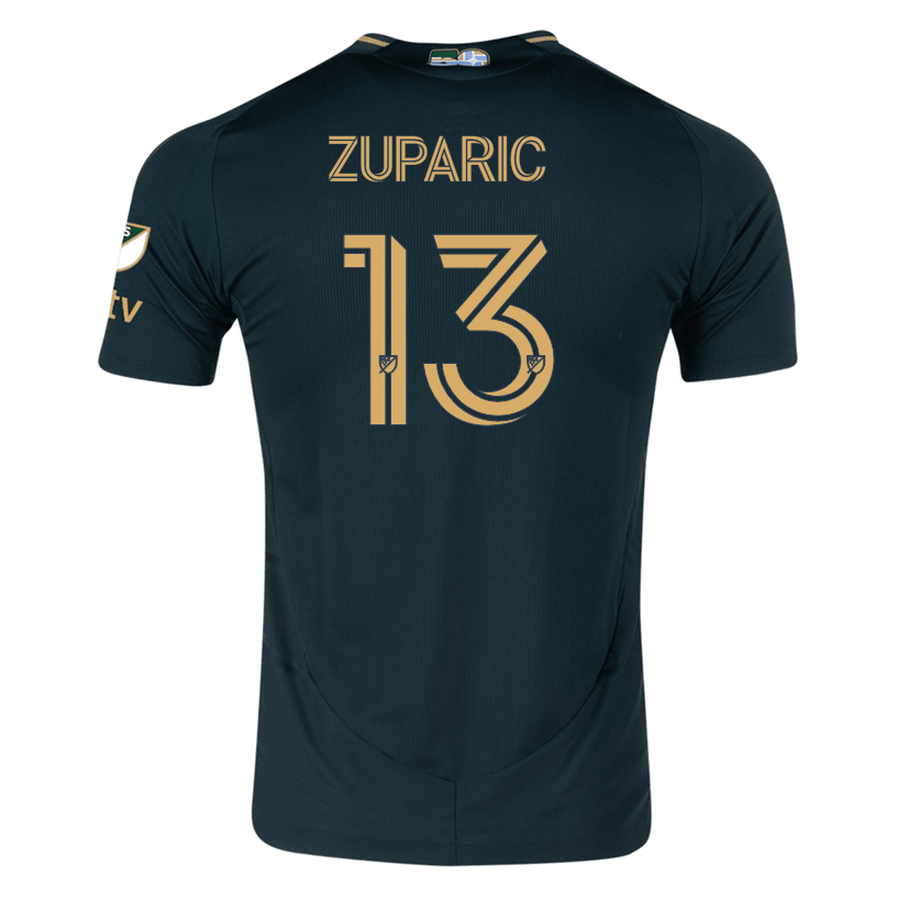 adidas Dario Zuparic Portland Timbers Authentic Home Jersey w/ MLS &amp; Apple Patch 25/26 (Green/Gold) | SoccerWearhouse