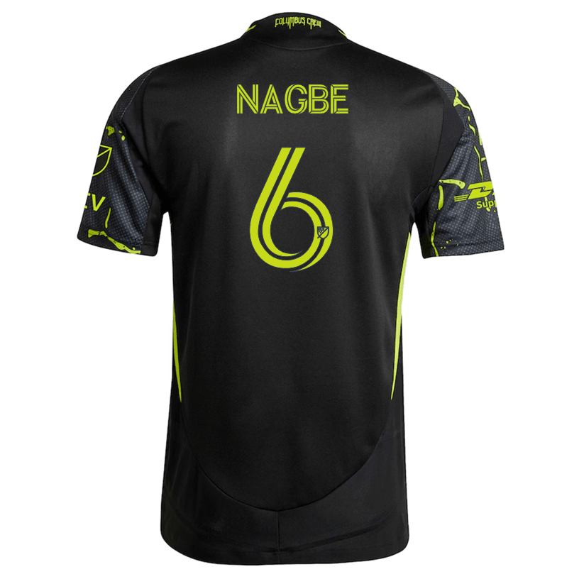 adidas Darlington Nagbe Columbus Crew Authentic Away Jersey w/ MLS Patches 25/26 (Black/Yellow) | SoccerWearhouse