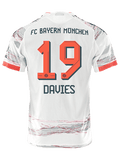 adidas Davies Authentic Away Jersey 25/26 w/ Sponsor + Meister Bundesliga Patch (White/Red)