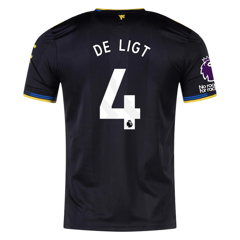adidas Deligt Men's Manchester United Authentic Third Jersey 25/26 w/ NRFR + EPL Patches (Black) | SoccerWearhouse