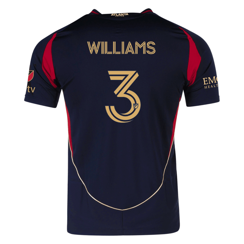 adidas Derrick Williams Atlanta United Authentic Home Jersey w/ MLS Patches 25/26 (Red/Black) | SoccerWearhouse