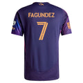 adidas Diego Fagundez LA Galaxy Authentic Away Jersey w/ MLS + Apple TV + RBC Sponsor 25/26 (Purple)
