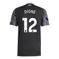 adidas Digne Men's Aston Villa 25/26 Away Jersey w/ EPL + NRFR Patches (Black/Global Blue)