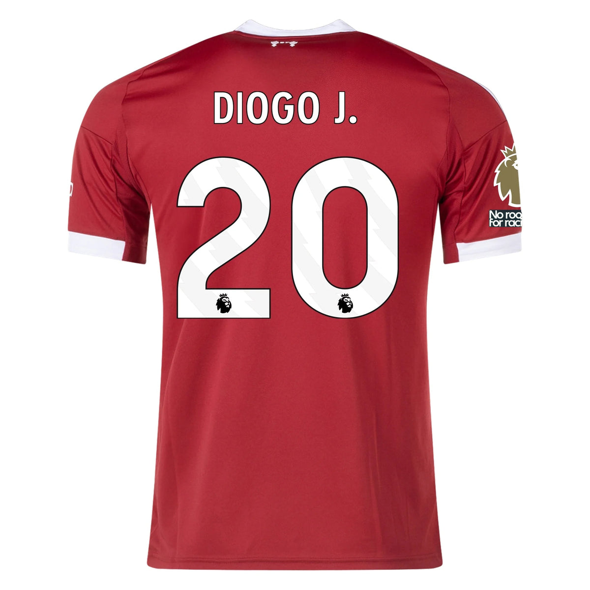 adidas Diogo Jota Men's Liverpool Home Jersey 25/26 w/ NRFR + EPL Champions Patch (Strawberry Red) | SoccerWearhouse