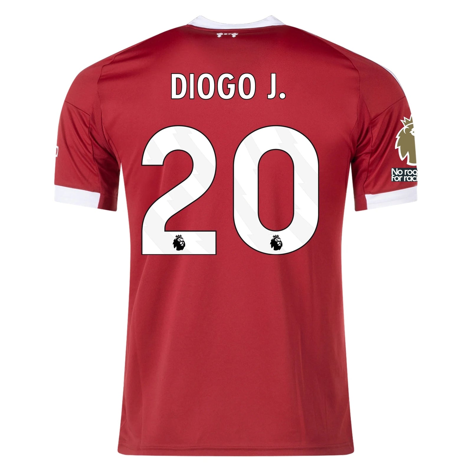 adidas Diogo Jota Men's Liverpool Home Jersey 25/26 w/ NRFR + EPL Champions Patch (Strawberry Red) | SoccerWearhouse