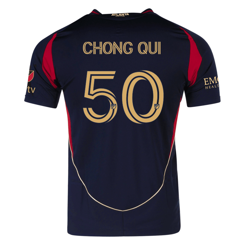 adidas Dominik Chong Qui Atlanta United Authentic Home Jersey w/ MLS Patches 25/26 (Red/Black) | SoccerWearhouse