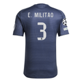 adidas Éder Gabriel Militão Real Madrid Authentic Away Jersey 25/26 w/ Champions League Patches (Legend Ink)