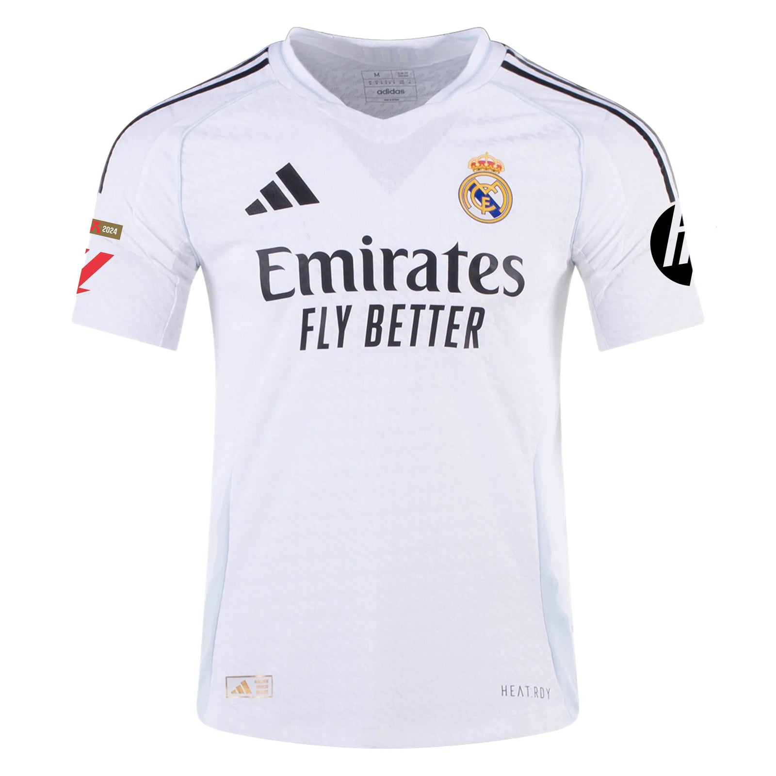 adidas Valverde Real Madrid Authentic Home Jersey w/ La Liga Patches 24/25 (White/Black) | SoccerWearhouse