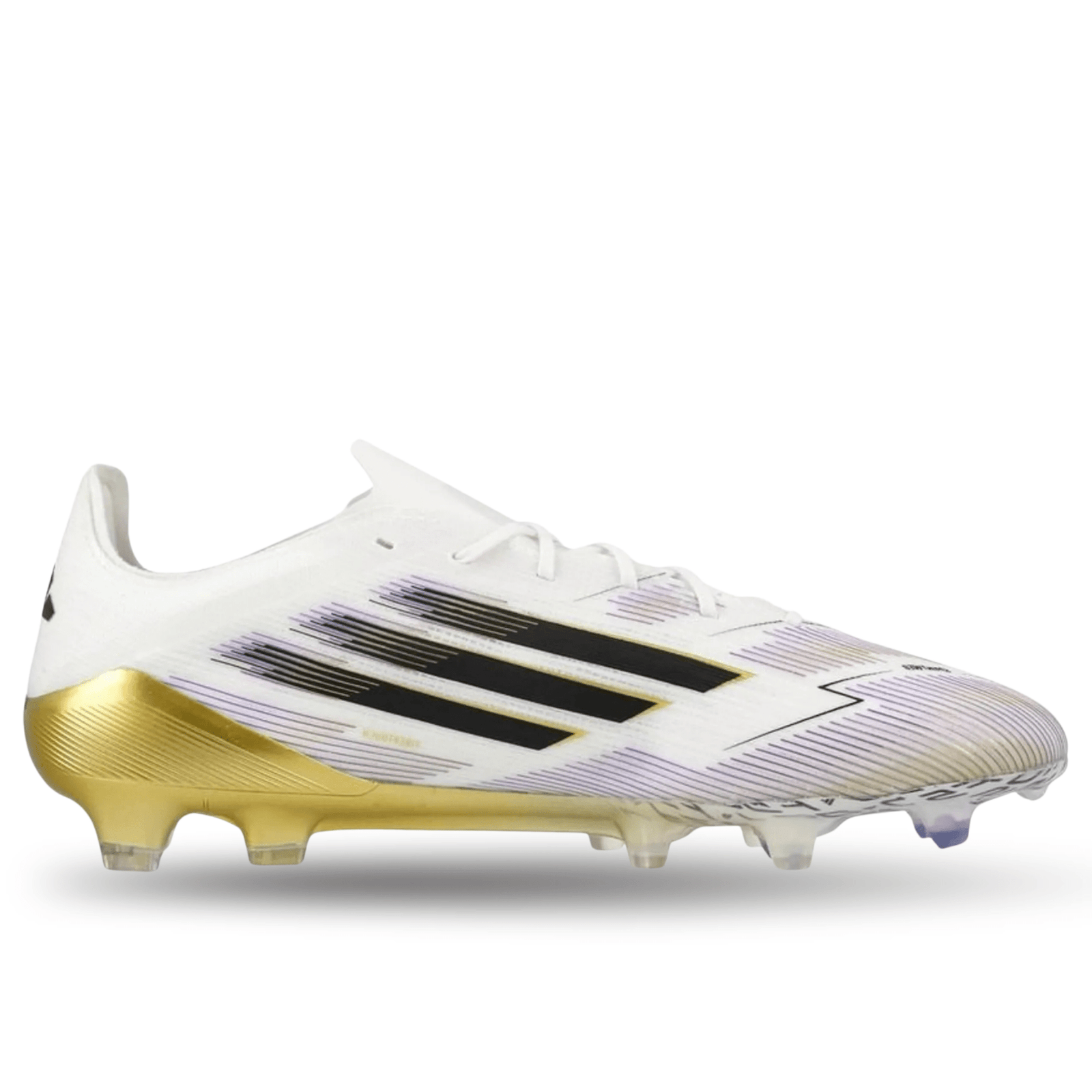 adidas F50 Elite Firm Ground Soccer Cleats (White/Black/Gold Metallic) | SoccerWearhouse