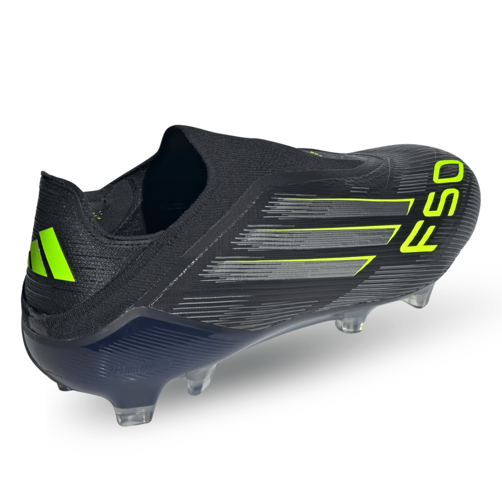 adidas F50 Elite Laceless Firm Ground Soccer Cleats (Black/Iron Metallic/Lucid Lemon) | SoccerWearhouse