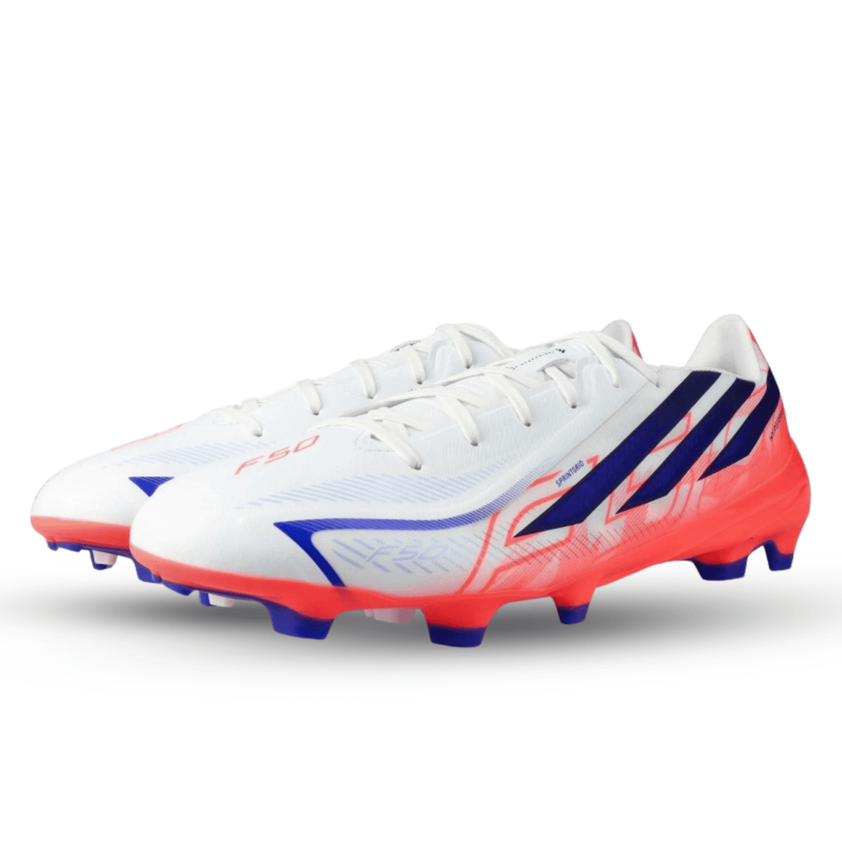 adidas F50 Hyperfast League FG Soccer Cleats (White/Purple/Pink) | SoccerWearhouse