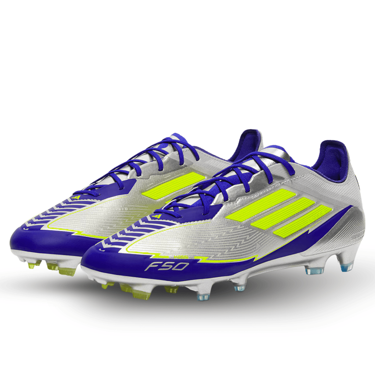 adidas F50 Messi Elite FG Soccer Cleats (Silver Metallic/Lucid Blue) | SoccerWearhouse