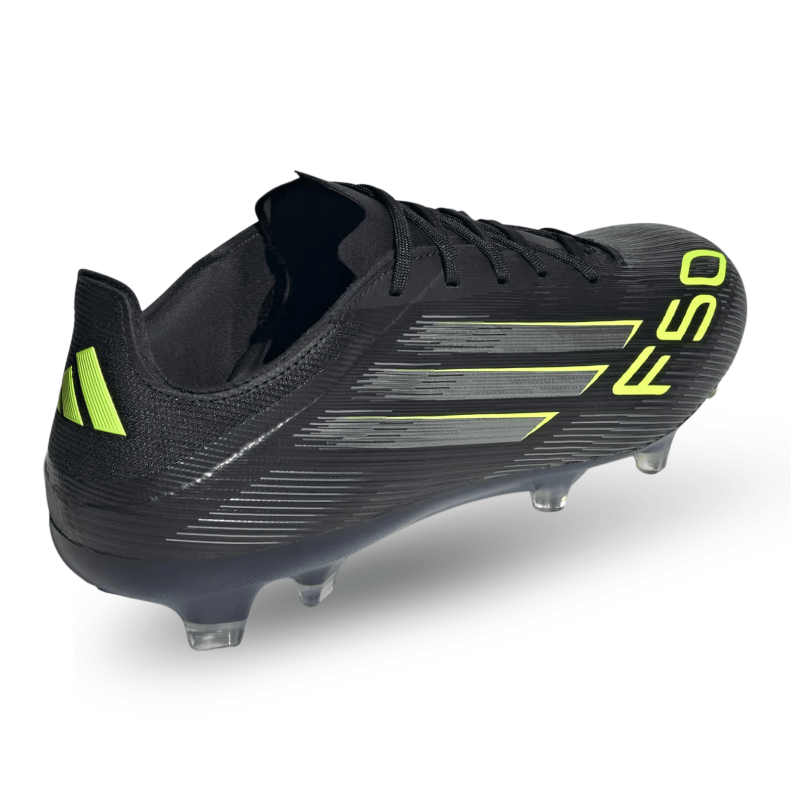 adidas F50 Pro Firm Ground Cleats (Black/Iron Metallic/Lucid Lemon) | SoccerWearhouse