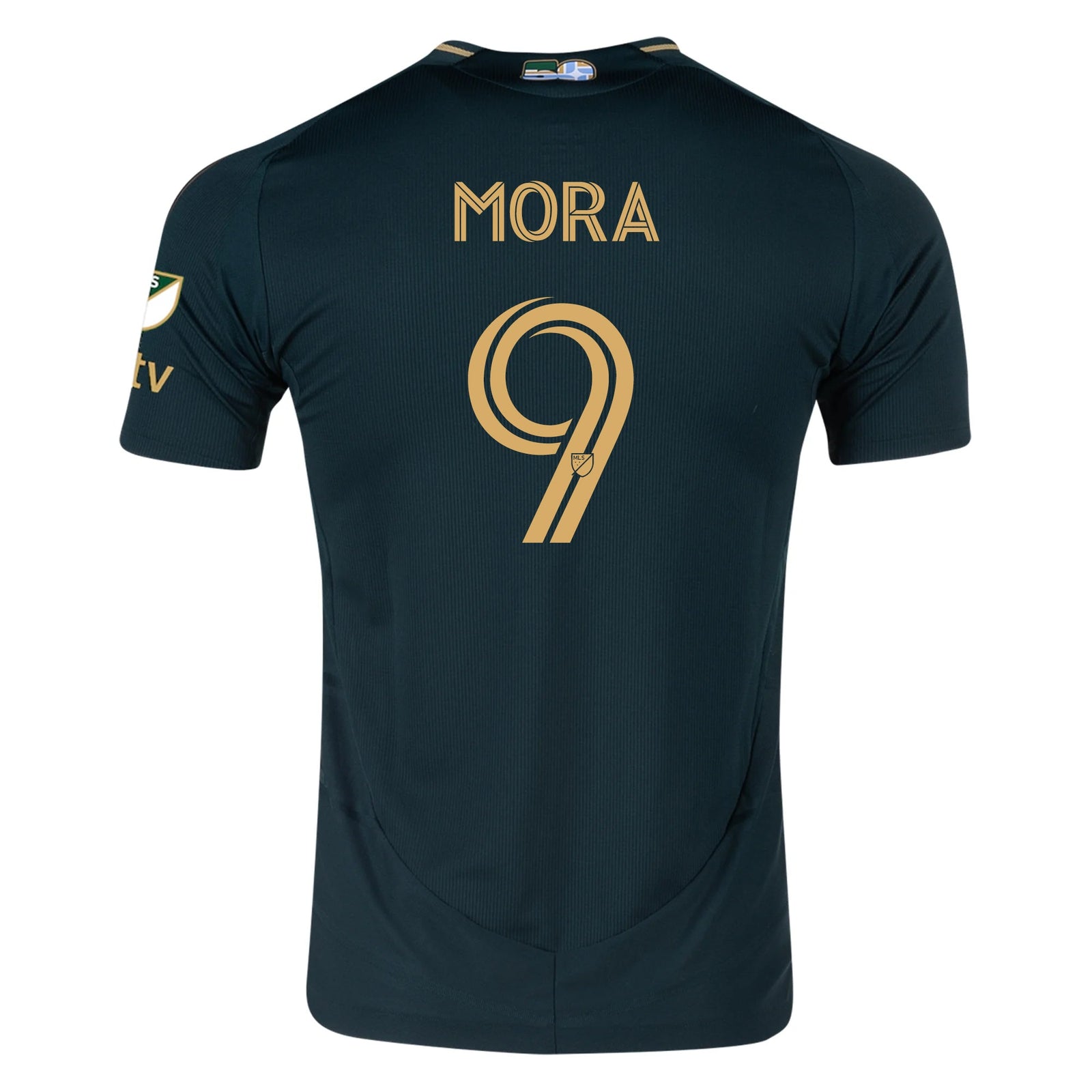 adidas Felipe Mora Portland Timbers Authentic Home Jersey w/ MLS & Apple Patch 25/26 (Green/Gold) | SoccerWearhouse