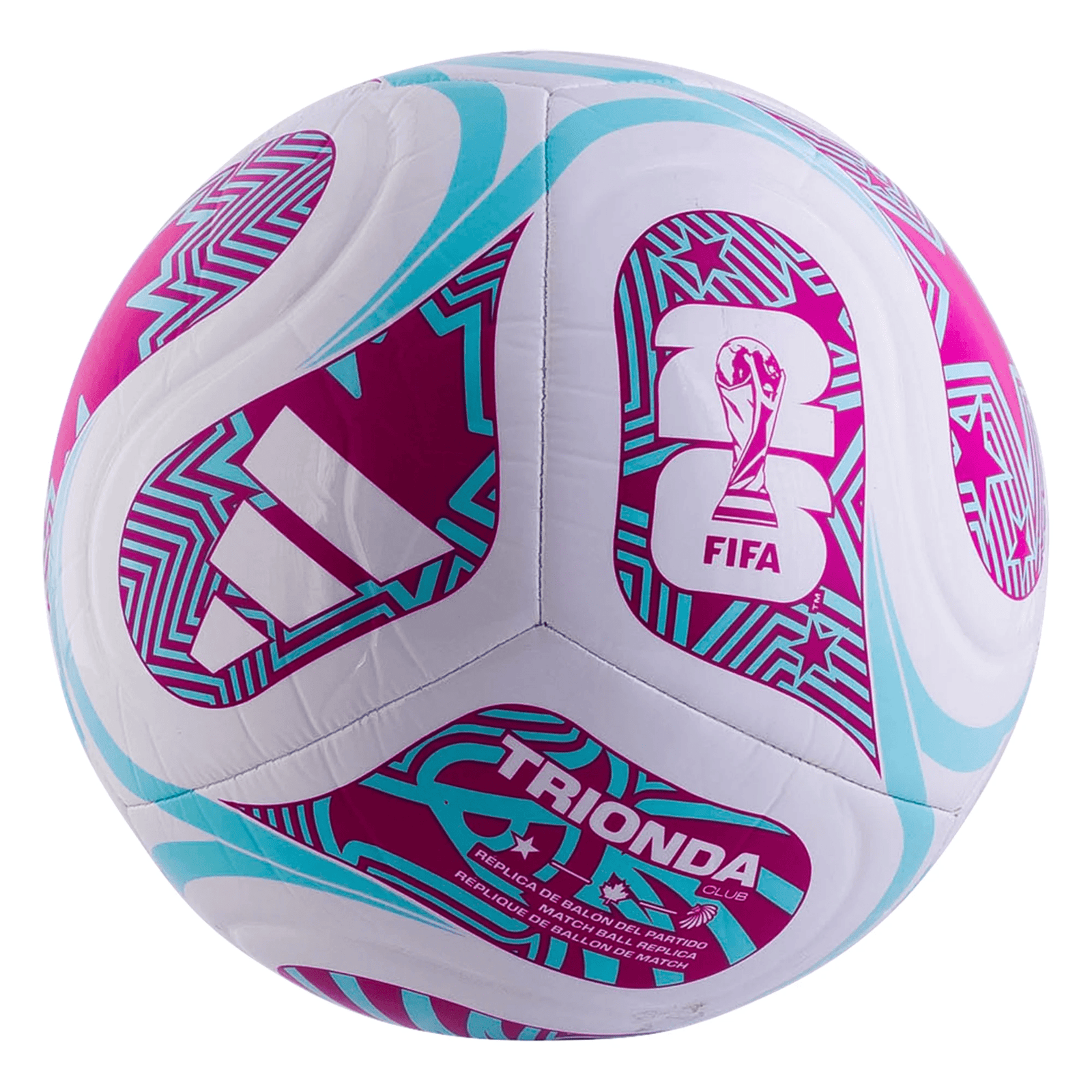 adidas FIFA World Cup 2026 Trionda Club Ball (White/Aqua/Pink) | SoccerWearhouse
