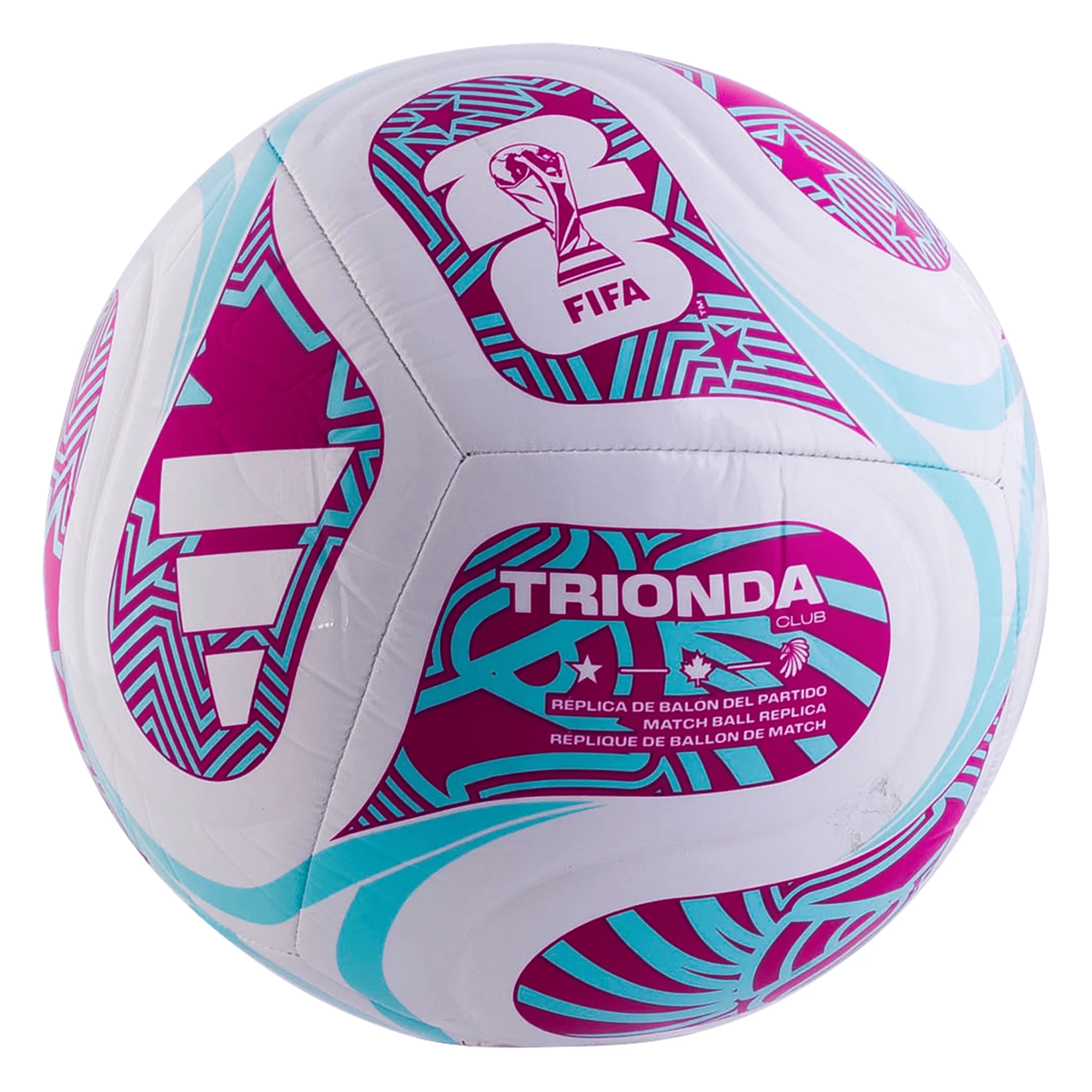 adidas FIFA World Cup 2026 Trionda Club Ball (White/Aqua/Pink)