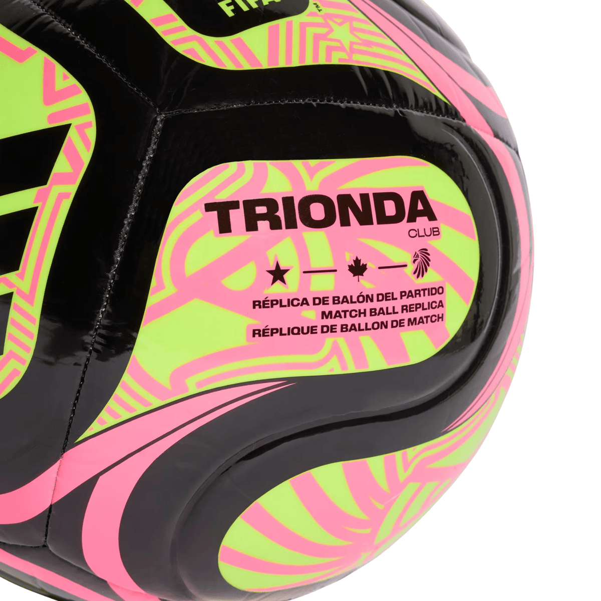 adidas FIFA World Cup 26 Trionda Club Soccer Ball (Black/Lucid Lemon/Lucid Pink) | SoccerWearhouse