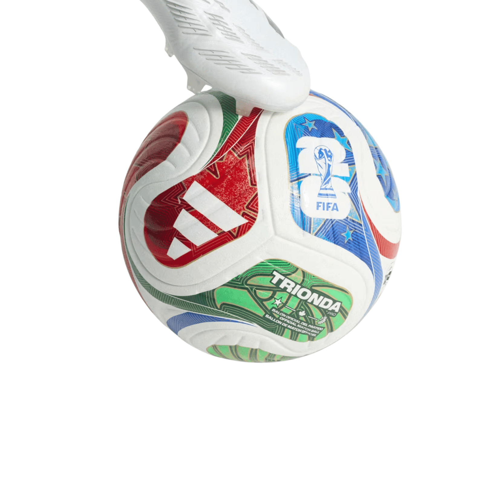adidas FIFA World Cup 26 Trionda Pro OMB Soccer Ball (White/Red/Blue/Green) | SoccerWearhouse