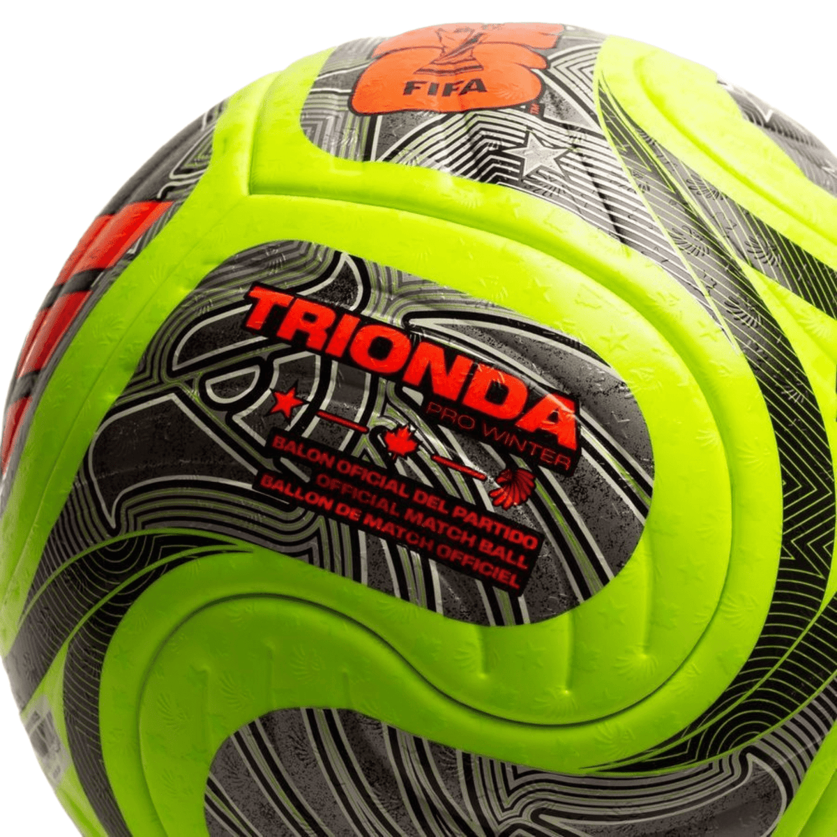 adidas FIFA World Cup 26 Trionda Pro OMB Winter Soccer Ball (Lucid Lemon/Black/Metallic Silver) | SoccerWearhouse