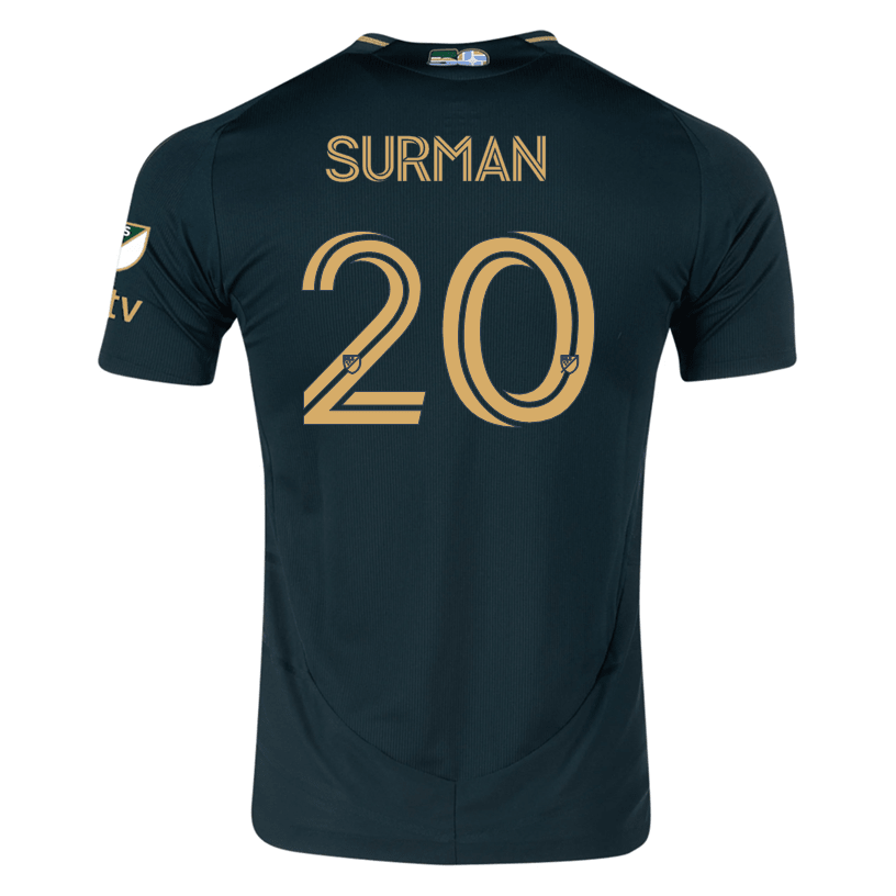 adidas Finn Surman Portland Timbers Authentic Home Jersey w/ MLS &amp; Apple Patch 25/26 (Green/Gold) | SoccerWearhouse
