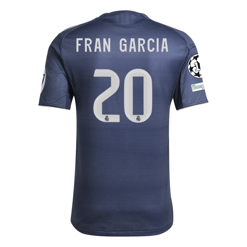 adidas Fran García Real Madrid Authentic Away Jersey 25/26 w/ Champions League Patches (Legend Ink) | SoccerWearhouse
