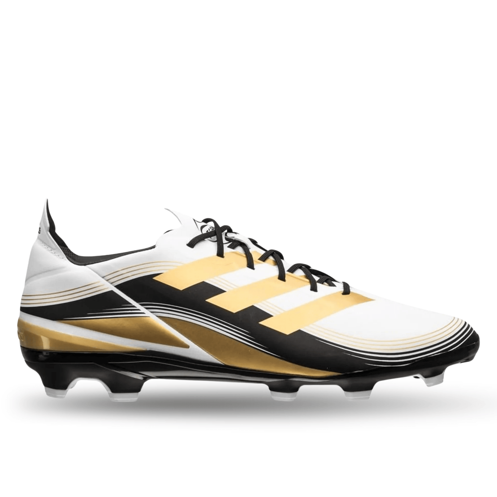 adidas Gamemode Firm Ground Soccer Cleats (Cloud White/Gold Metallic) | SoccerWearhouse