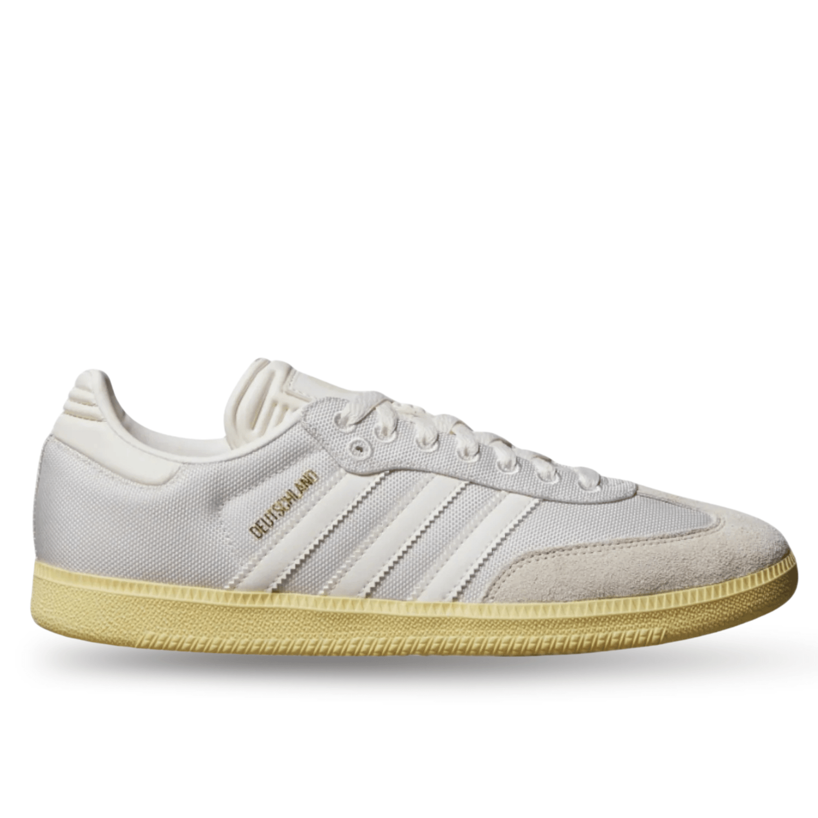 adidas Germany Samba 125th Anniversary Indoor Soccer Shoes (Cloud White/Off White/Almost Yellow) | SoccerWearhouse
