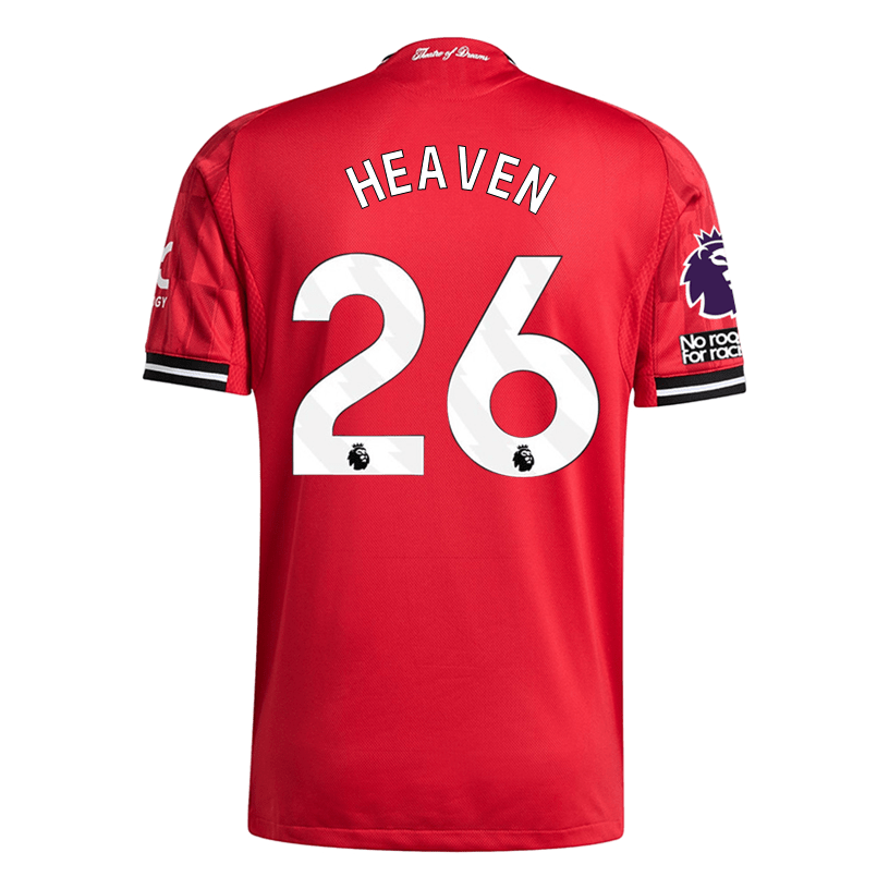 adidas Heaven Men's Manchester United Authentic Home Jersey 25/26 w/ NRFR + EPL Patch (Red) | SoccerWearhouse