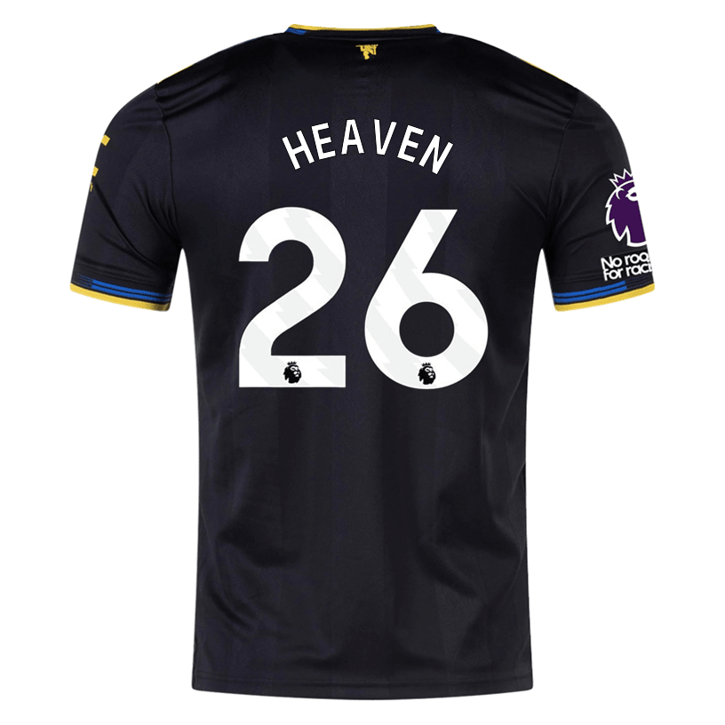 adidas Heaven Men's Manchester United Authentic Third Jersey 25/26 w/ NRFR + EPL Patches (Black) | SoccerWearhouse